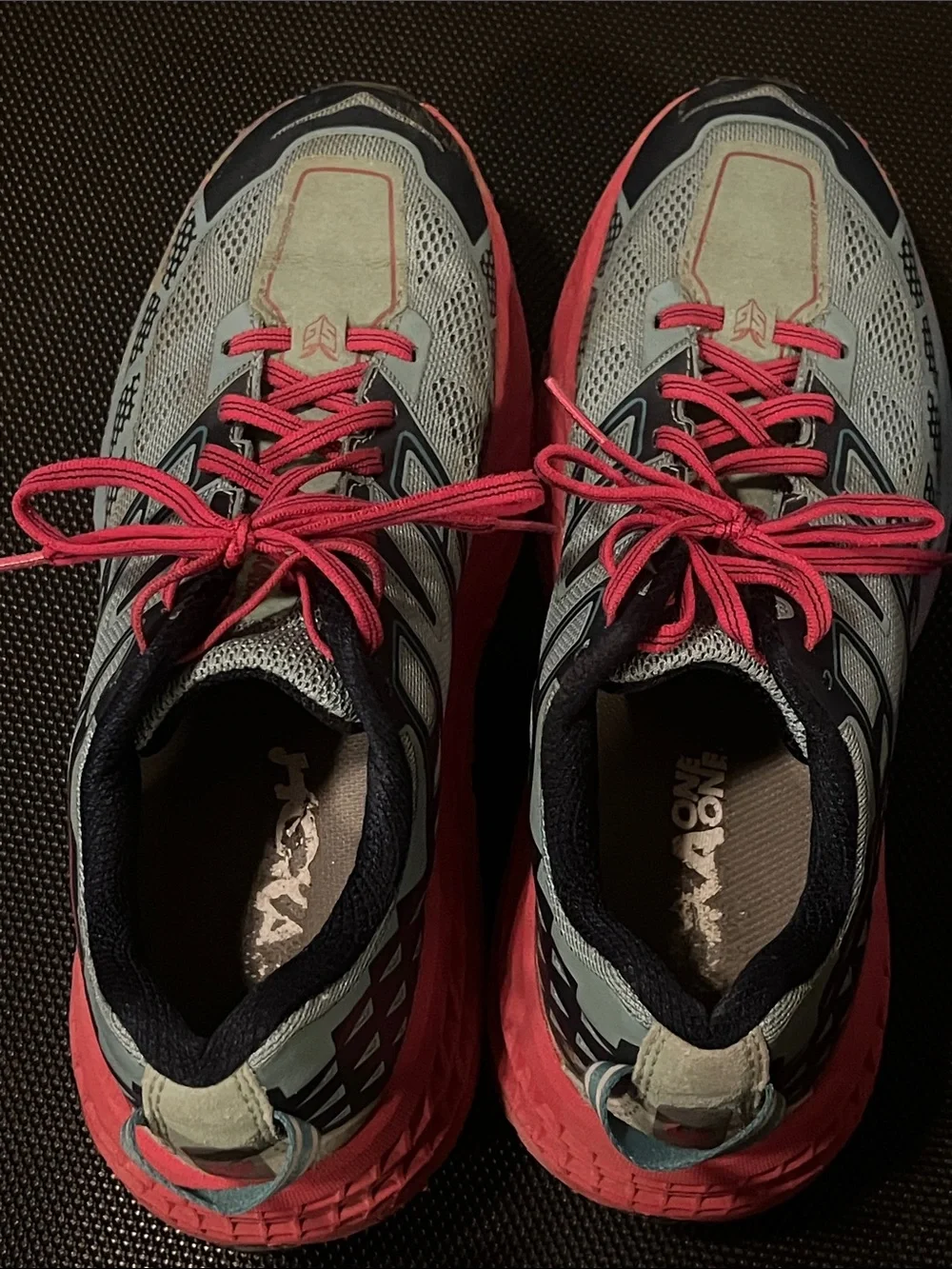 Hoka One One Women's Light Blue and Pink Athletic Shoes